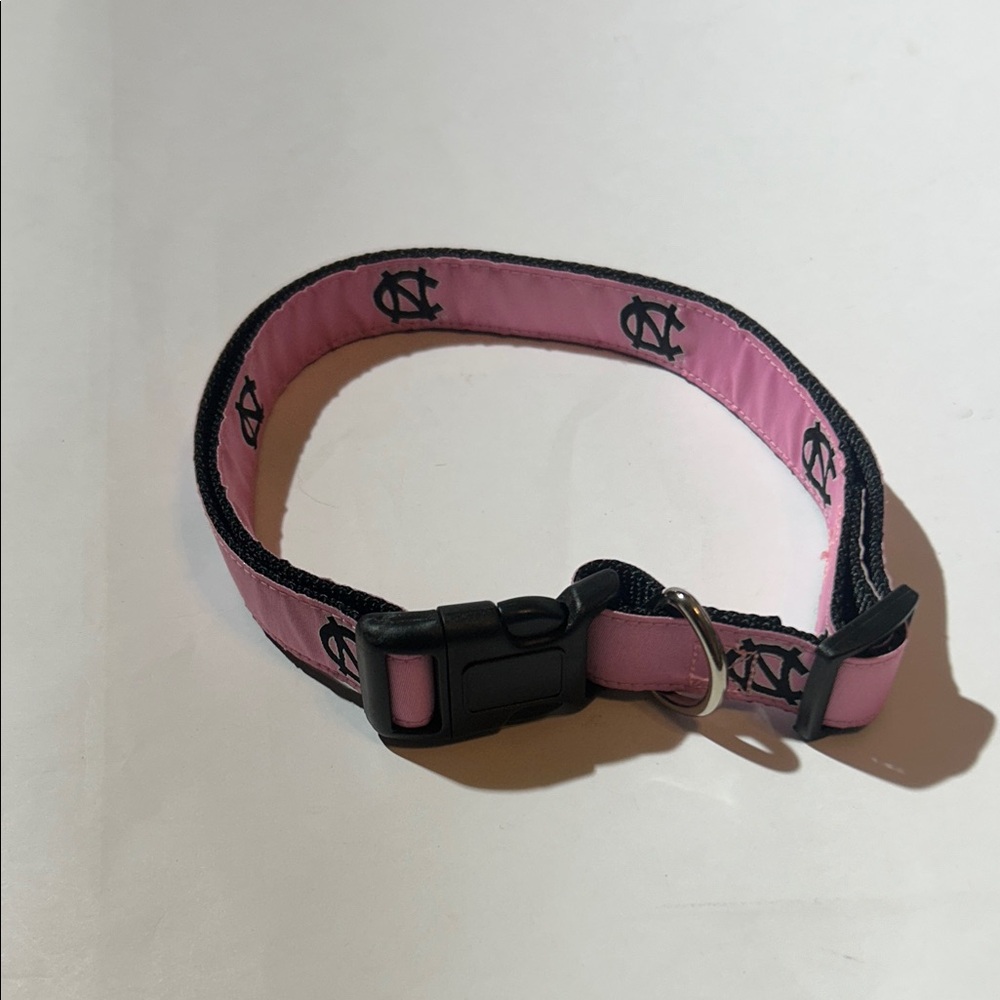 North Carolina Tar Heels Pink Dog Collar with Black NC